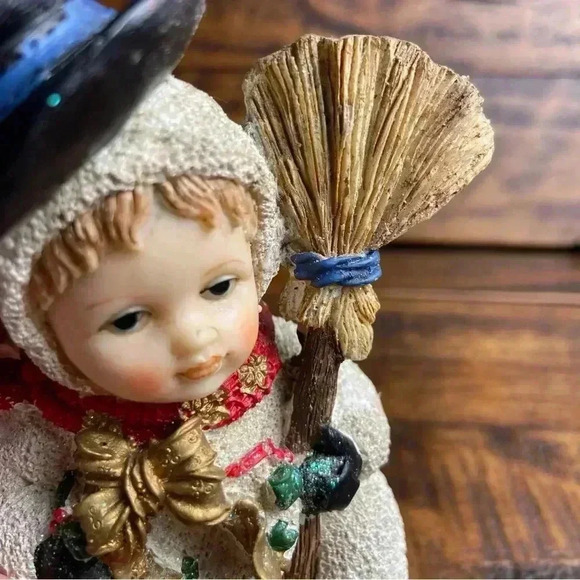Snow Baby w/Broom Cornerstone Creations Christmas Holiday Collection Figurine - Picture 6 of 9